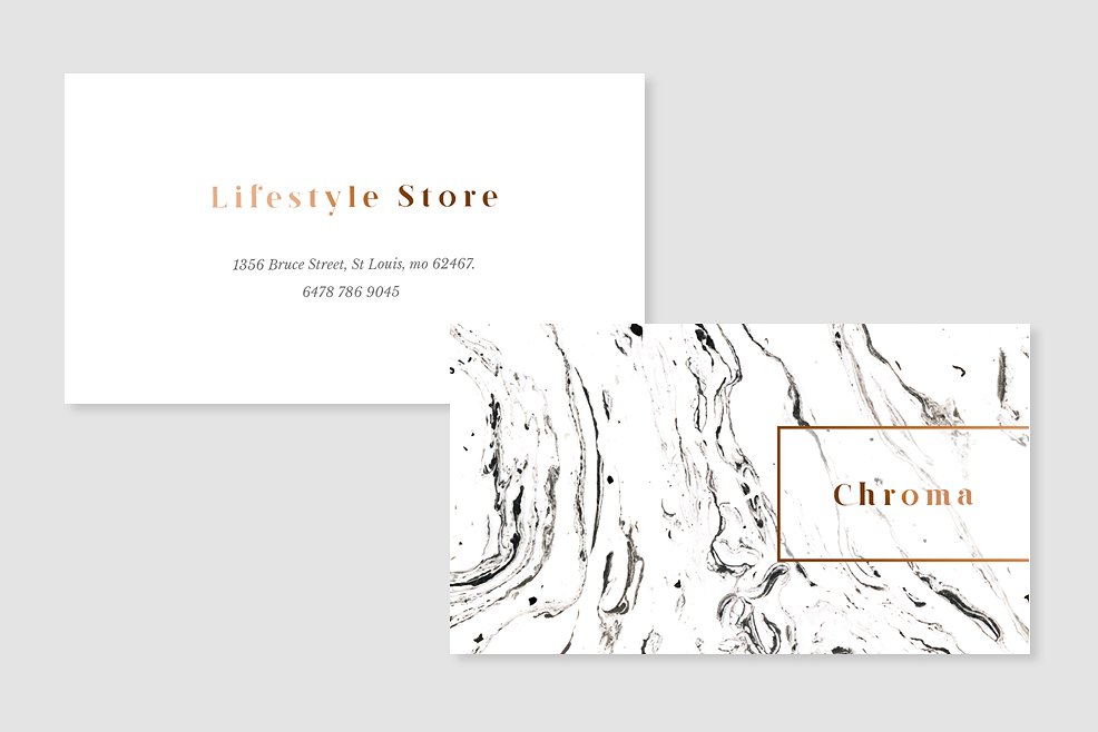 white marble business card